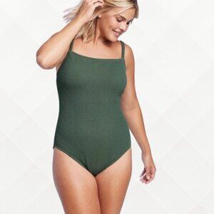 NWT Kona Sol Pucker Texture Swimsuit • Olive Green • Size L (12–14) - WSS-100030